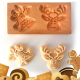 Wooden Cookie Mold - Elk & Bell