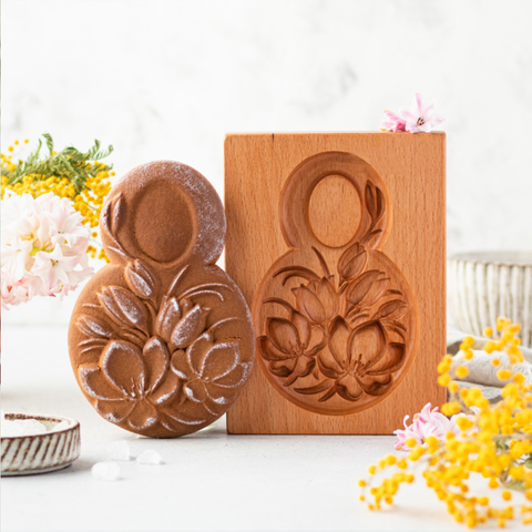 Wooden Cookie Mold - Tulip