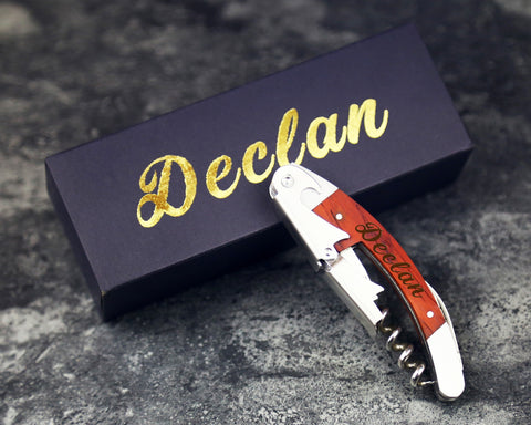 Personalized Wood Handle Corkscrew, Groomsmen Gifts,Best Man Gift