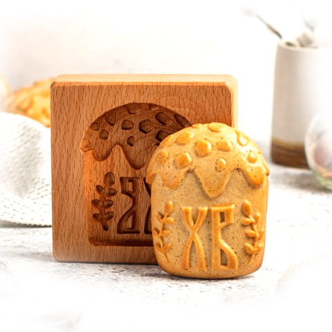 Wooden Cookie Mold - Cake