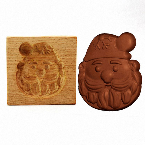 Wooden Cookie Mold - Santa Claus