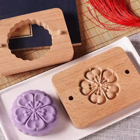 Wooden Cookie Mold - Cherry Blossoms