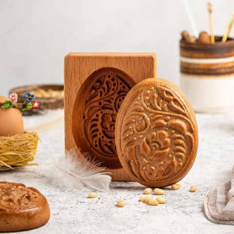 Wooden Cookie Mold - Easter Egg