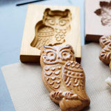 Wooden Cookie Mold - Owl