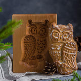 Wooden Cookie Mold - Owl