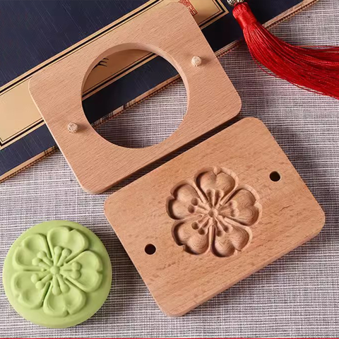 Wooden Cookie Mold - Cherry Blossoms