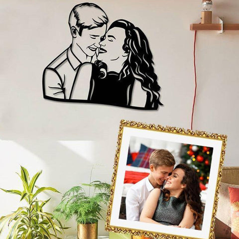 Anniversary Gift Idea，Wood Portrait Wall Hanging