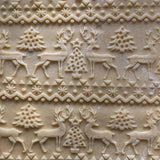 Christmas Rein Deer Printing Rolling Pin, Wood Rolling pin, Embossing Rolling Pin - PonderMall