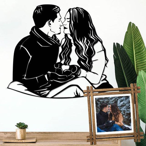 Cutomized Wood Portrait, Anniversary Gift Idea