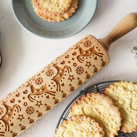 Happy Deer - Embossing Rolling Pin