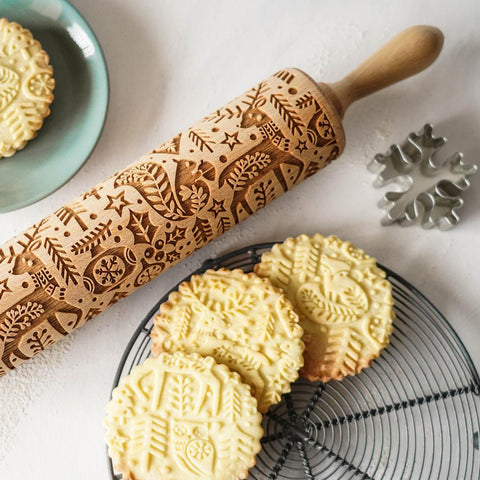 Christmas Reindeer- Embossing Rolling Pin